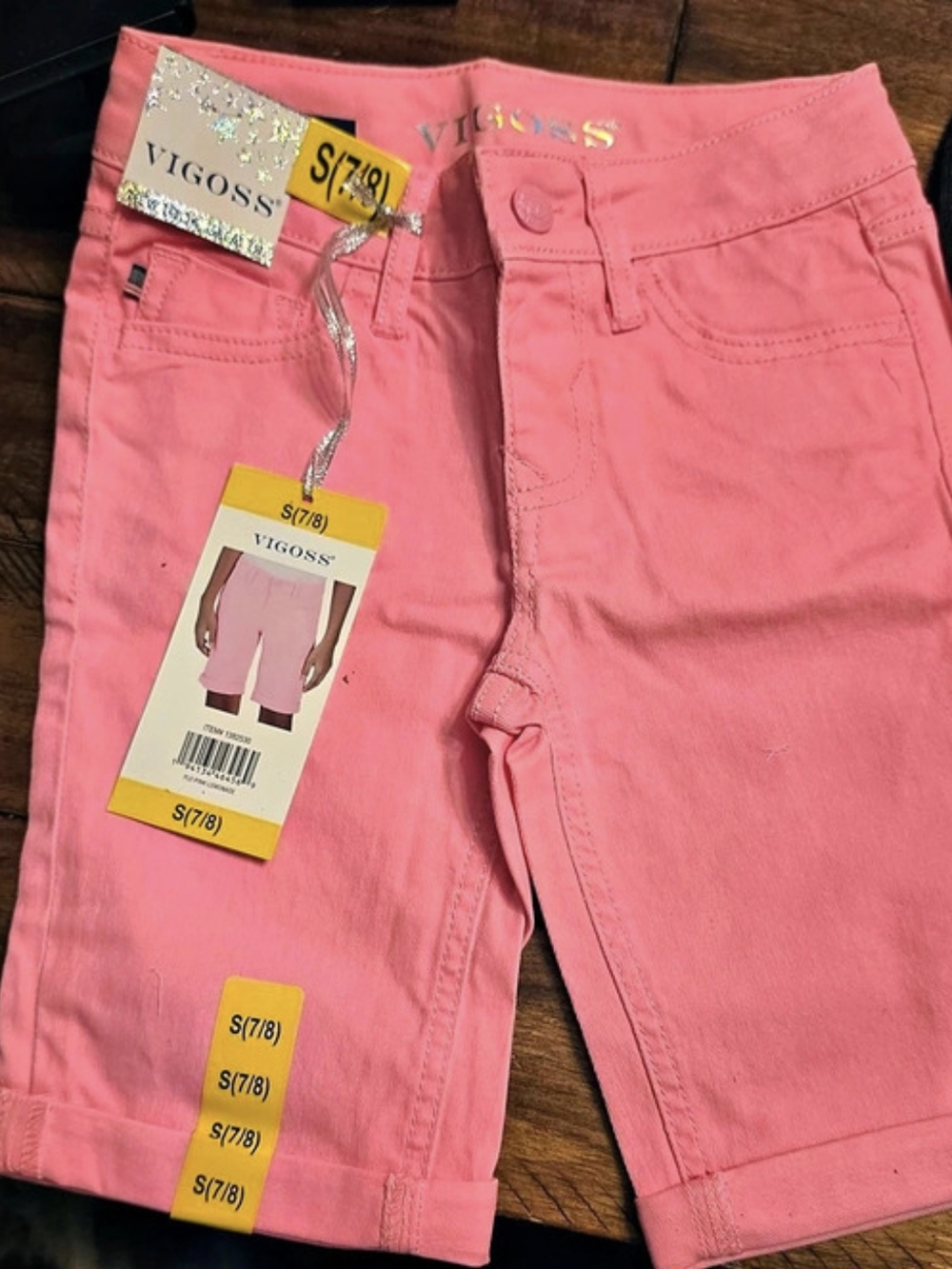 Vigoss Girls Pink Denim Shorts Size Small